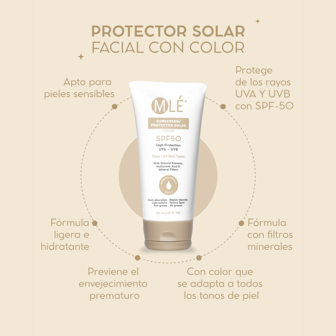 Protector Solar Facial Color SPF 50 – MLE