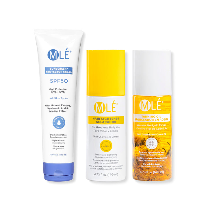 Kit Bronceador, Aclarador y Protector Solar